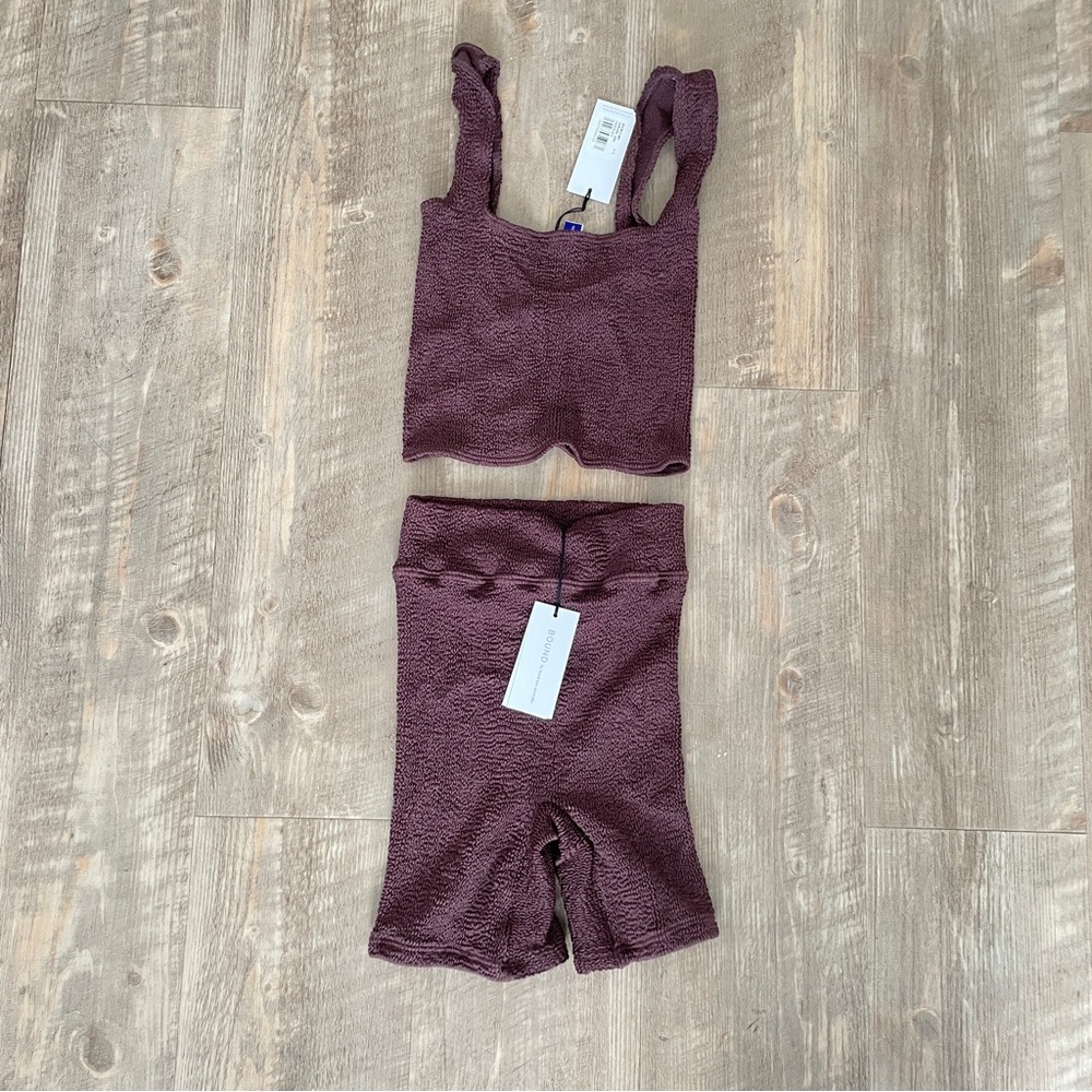Bound by bond eye brown Adriana tank and Cara shorts in chocolate size small NWT